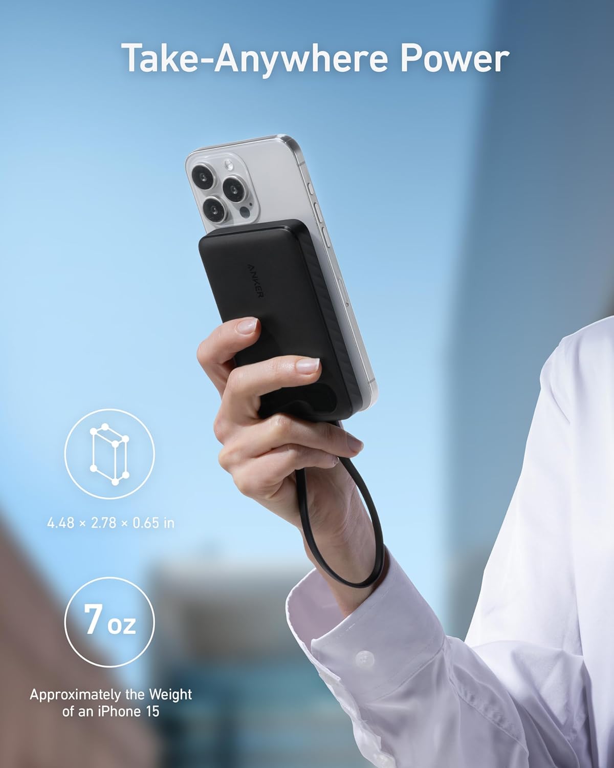 Anker PowerCore externe batterij, 10000mAh, 22.5W, QC + PD, 1 x USB-A - 2 x USB-C, Zwart A1257G11