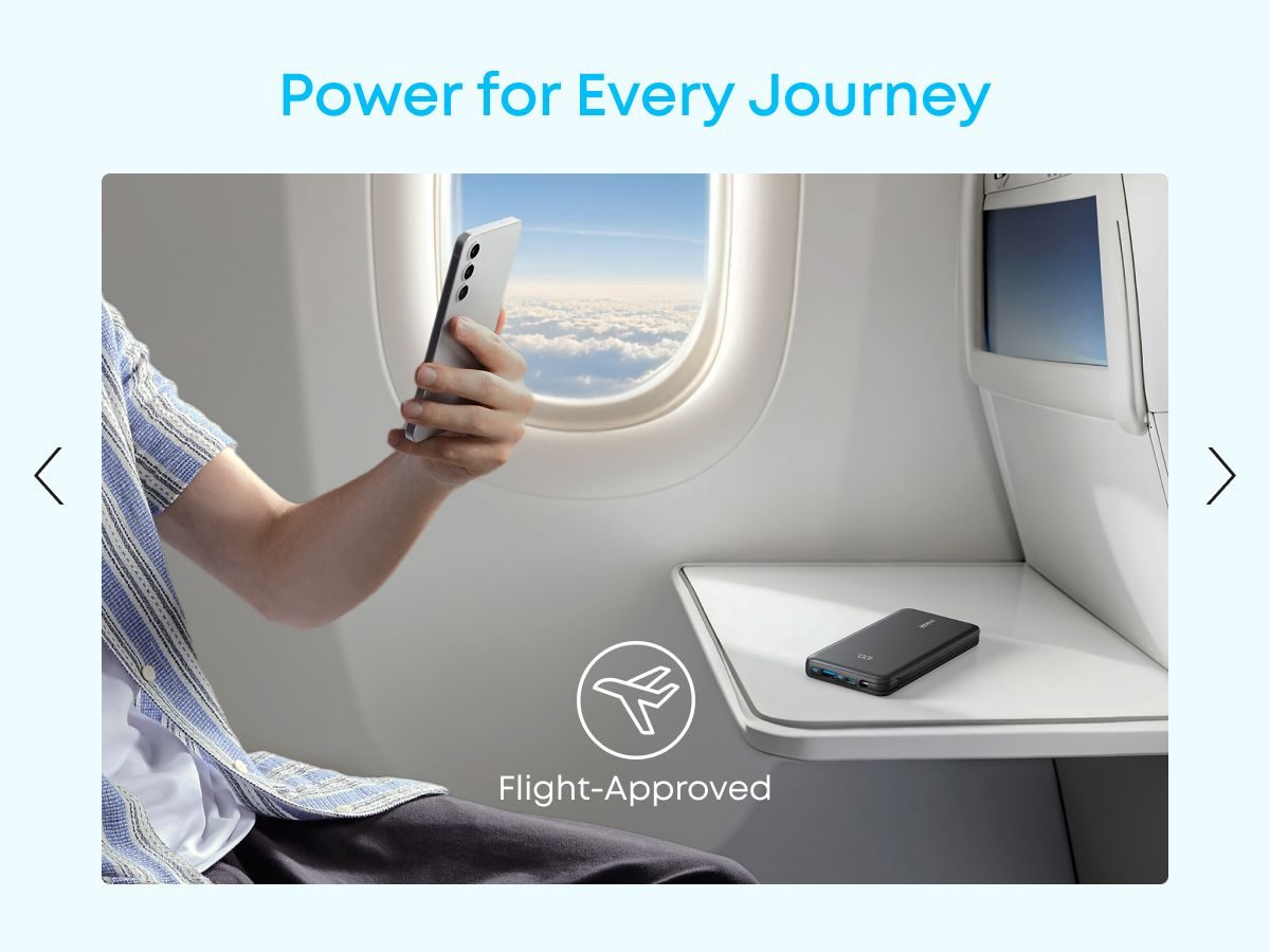 Externe Batterij Anker Zolo, 10000mAh, 22.5W, QC + PD, 1 x USB-A - 2 x USB-C, Wit A110DH21