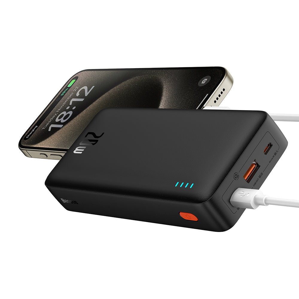 Externe Batterij Baseus Airpow, 20000mAh, 20W, QC + PD, 1 x USB-A - 1 x USB-C, Zwart P10022804113-00