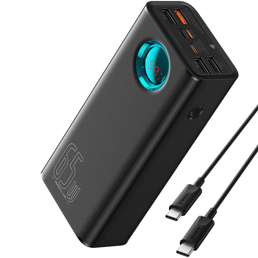 Externe Batterij Baseus Amblight Digitaal Display, 26800mAh, 65W, QC + PD, 1 x USB-C - 4 x USB-A, Zwart P10022402113-00