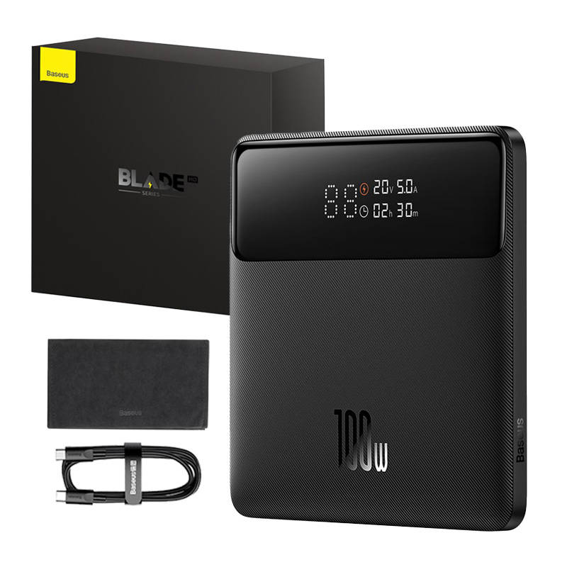 Batterie Externe Baseus Blade HD, 20000mAh, 100W, QC + PD, 2 x USB-A - 2 x USB-C, Noire PPBL000301