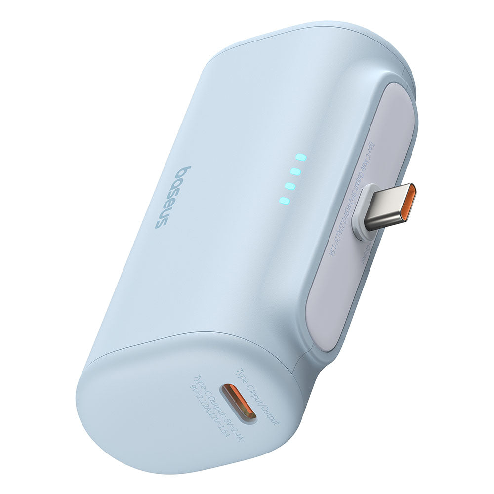 Externer Akku Baseus Compact, 5000mAh, 20W, PD, 2 x USB-C, Blau P10068306313-00