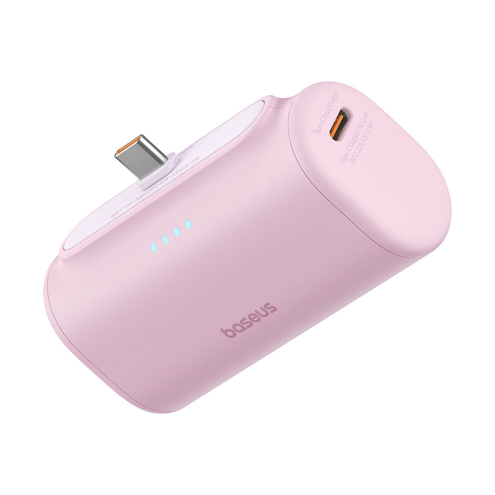 Externe Batterij Baseus Compact, 5000mAh, 20W, PD, 2 x USB-C, Roze P10068306413-00