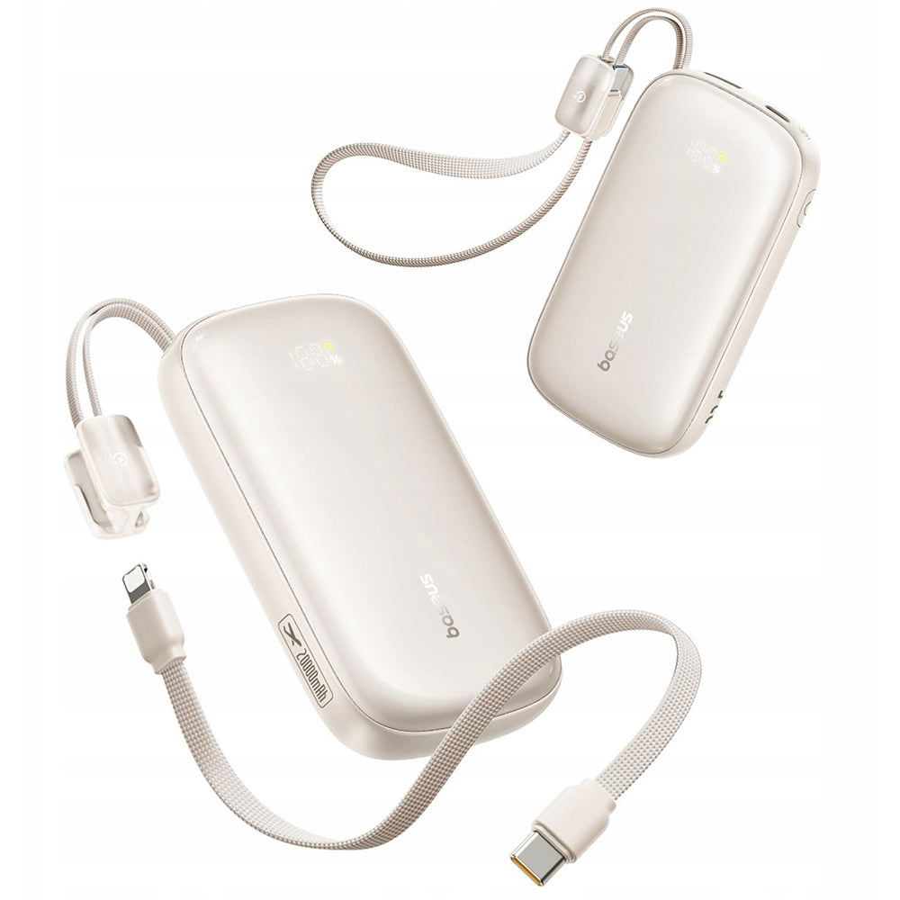 Batterie Externe Baseus EnerFill FC21 Qpow 3 Ultra, 10000mAh, 22.5W, QC + PD, 1 x USB-A - 1 x USB-C, Beige E0027L01