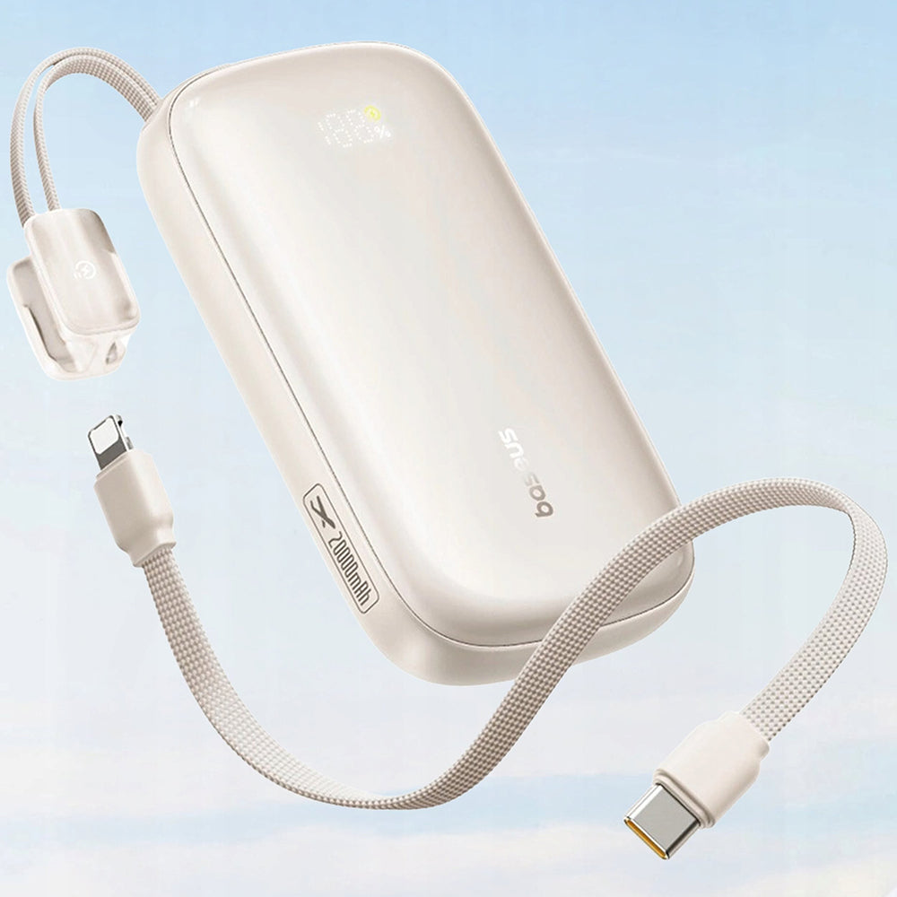 Batterie Externe Baseus EnerFill FC21 Qpow 3 Ultra, 10000mAh, 22.5W, QC + PD, 1 x USB-A - 1 x USB-C, Beige E0027L01