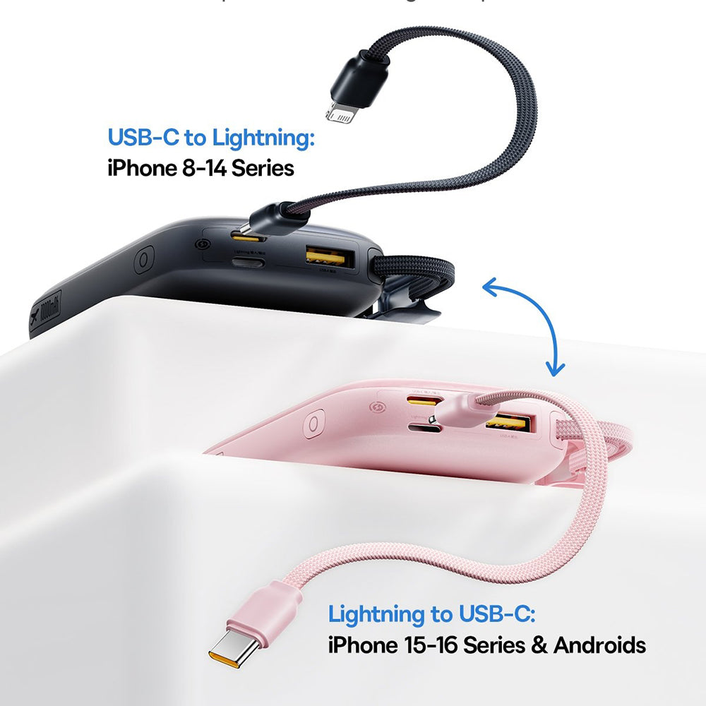 Batterie Externe Baseus EnerFill FC21 Qpow 3 Ultra, 10000mAh, 22.5W, QC + PD, 1 x USB-A - 1 x USB-C, Rose E0027L02