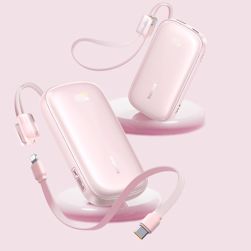 Batterie Externe Baseus EnerFill FC21 Qpow 3 Ultra, 10000mAh, 45W, QC + PD, 1 x USB-A - 1 x USB-C, Rose E0027Q02