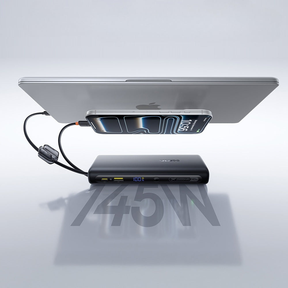 Externe batterij Baseus EnerFill FC41, 25000mAh, 145W, QC + PD, 1 x USB-A - 3 x USB-C, Zwart E0028H03