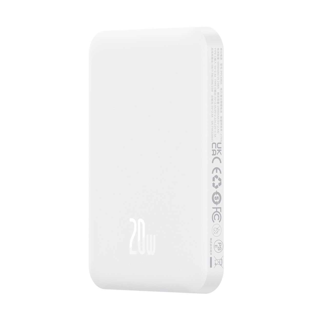 Baseus Magnetic Mini Powerbank 5000mAh | 20W PD & Qi | Weiß