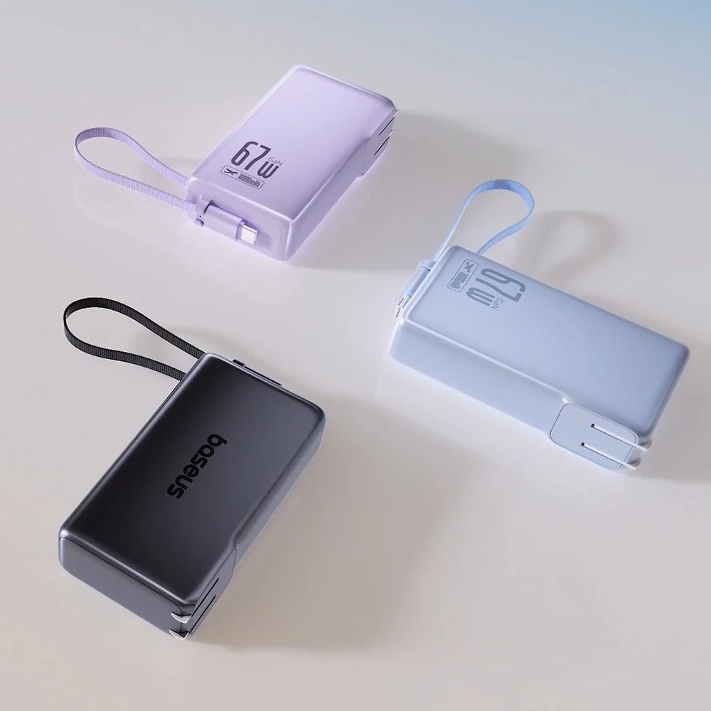 Batterie Externe Baseus Nomos NT11 Omni US, 10000mAh, 67W, QC + PD, 1 x USB-A - 2 x USB-C, Noire P10078807123-00