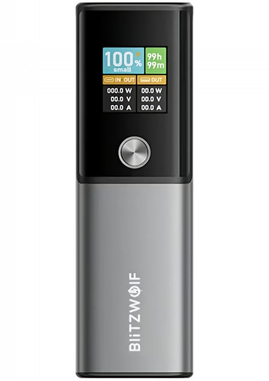 Batterie Externe BlitzWolf BW-P23, 14000mAh, 100W, QC + PD, 1 x USB-A - 1 x USB-C, Gris