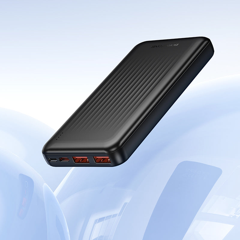 Externe Batterij Borofone BJ80A Clever, 10000mAh, 22.5W, QC + PD, 1 x USB-C - 2 x USB-A, Zwart