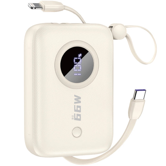 Batterie externe Dudao K14, 10000mAh, 66W, QC + PD, 1 x USB-A - 1 x USB-C, Beige