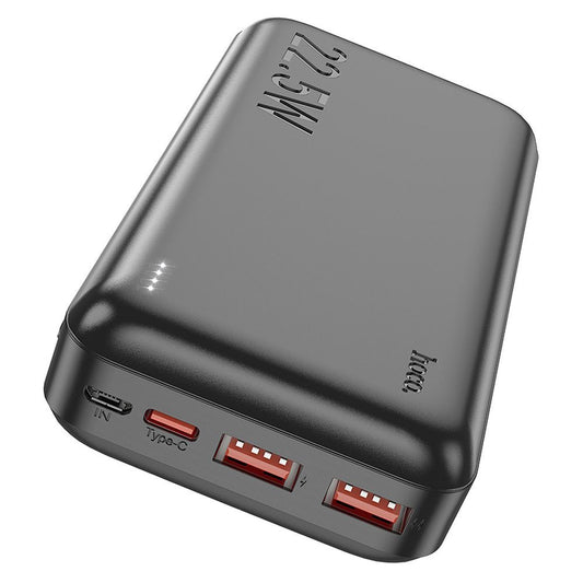 Batterie Externe HOCO J101A, 20000mAh, 22,5W, QC + PD, 1 x USB-C - 2 x USB-A, Noire