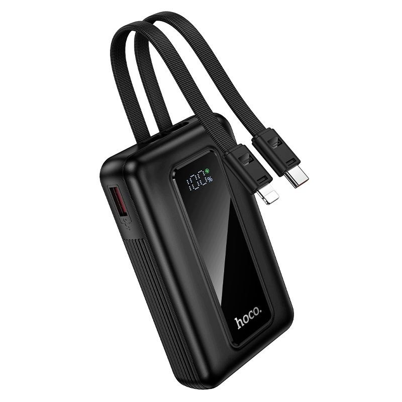 Externe Batterie HOCO J162, 10000mAh, 22,5W, QC + PD, 1 x Lightning - 1 x USB-A - 2 x USB-C, Schwarz