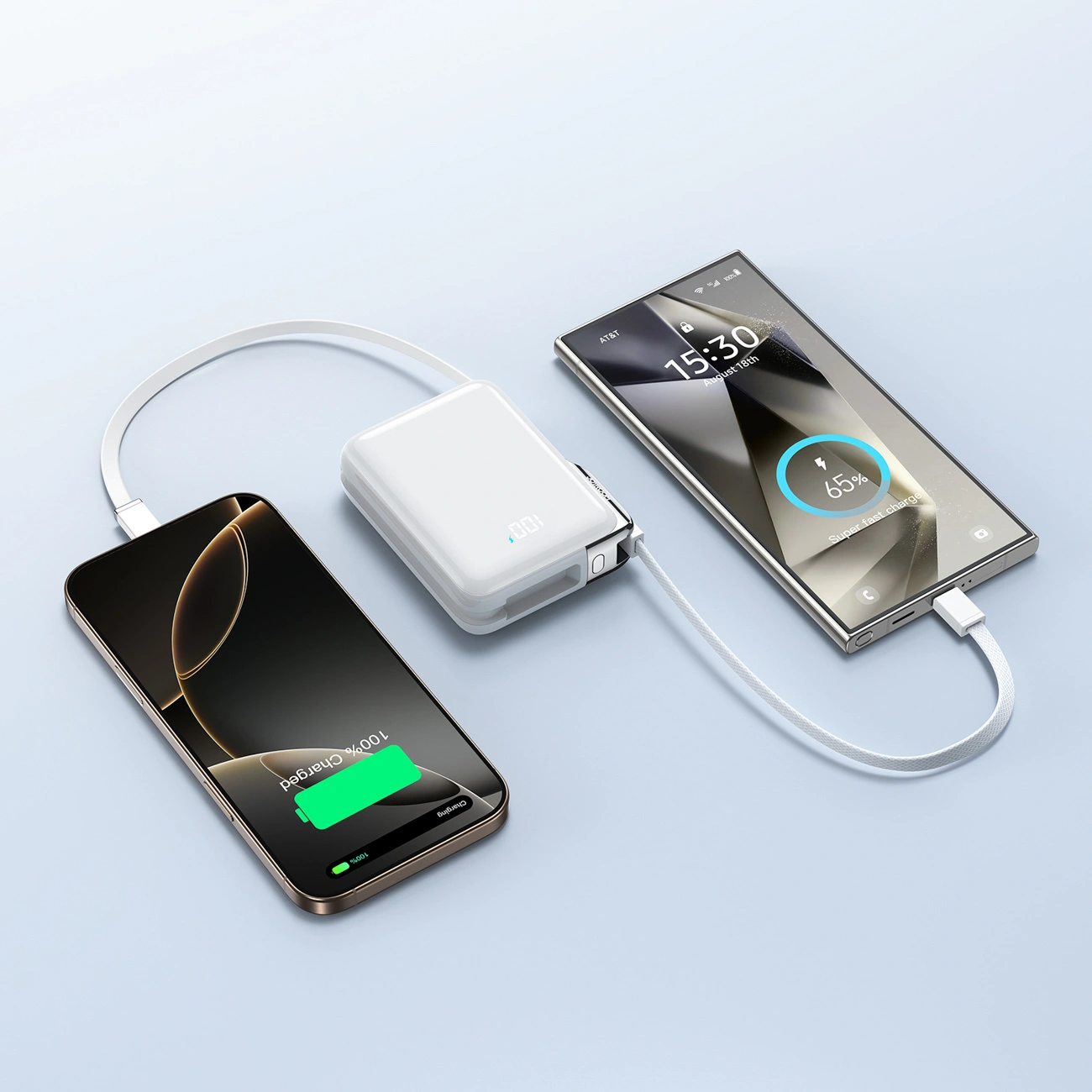 Joyroom JR-PBF27 Pro External Battery, 10000mAh, 30W, QC + PD, 1 x Lightning - 2 x USB-C, White