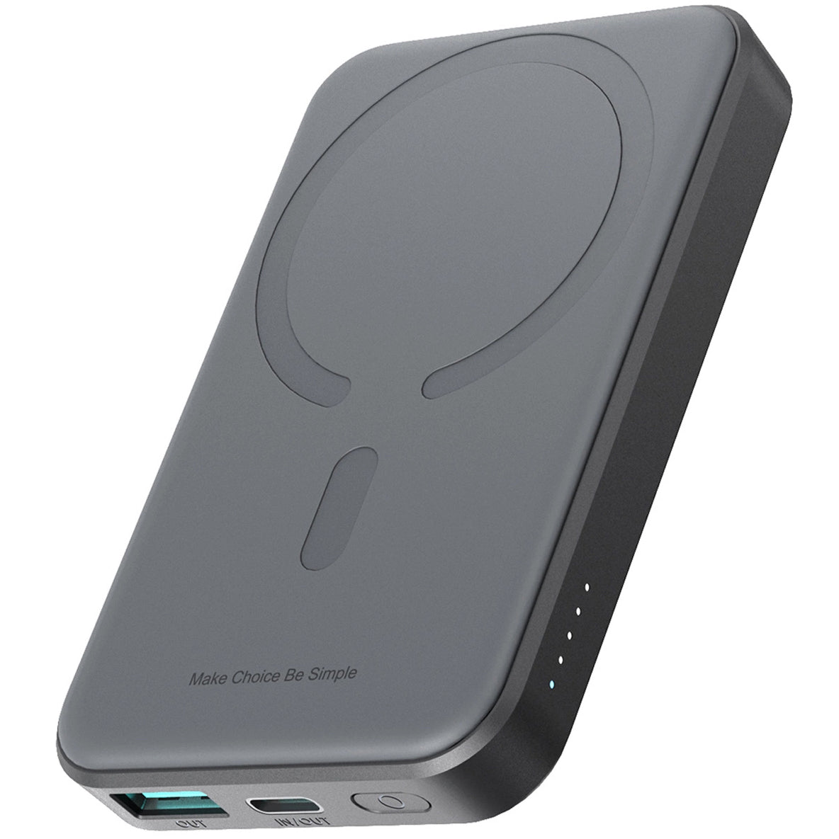Draadloze Externe Batterij Joyroom JR-W020 Mini, 5000mAh, 20W, QC + PD + FQI, 1 x QI - 1 x USB-A - 1 x USB-C, Zwart