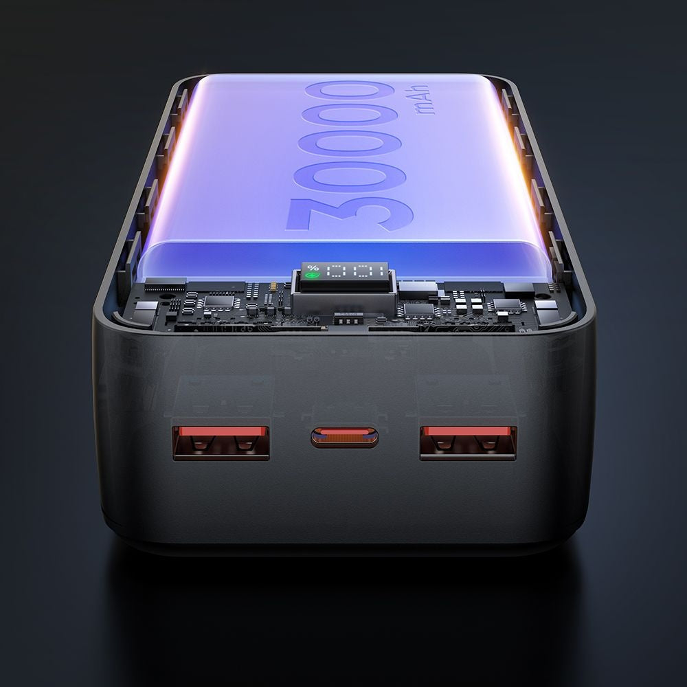 Externer Akku McDodo MC-4240, 30000mAh, 22.5W, QC + PD, 2 x USB-A - 1 x USB-C, Schwarz