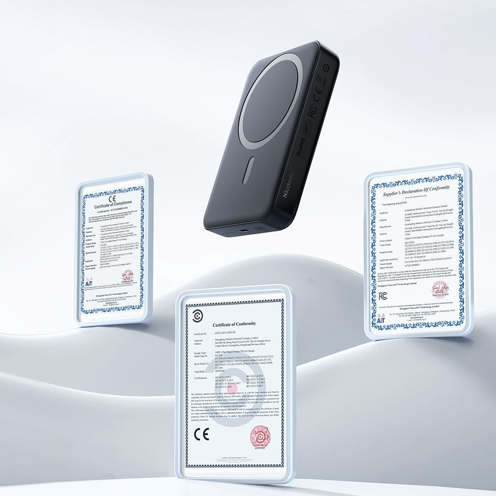 Batterie Externe Sans Fil McDodo MC-4261 Ambilight, 10000mAh, 20W, PD + FQI, 1 x QI - 1 x USB-C, Noire