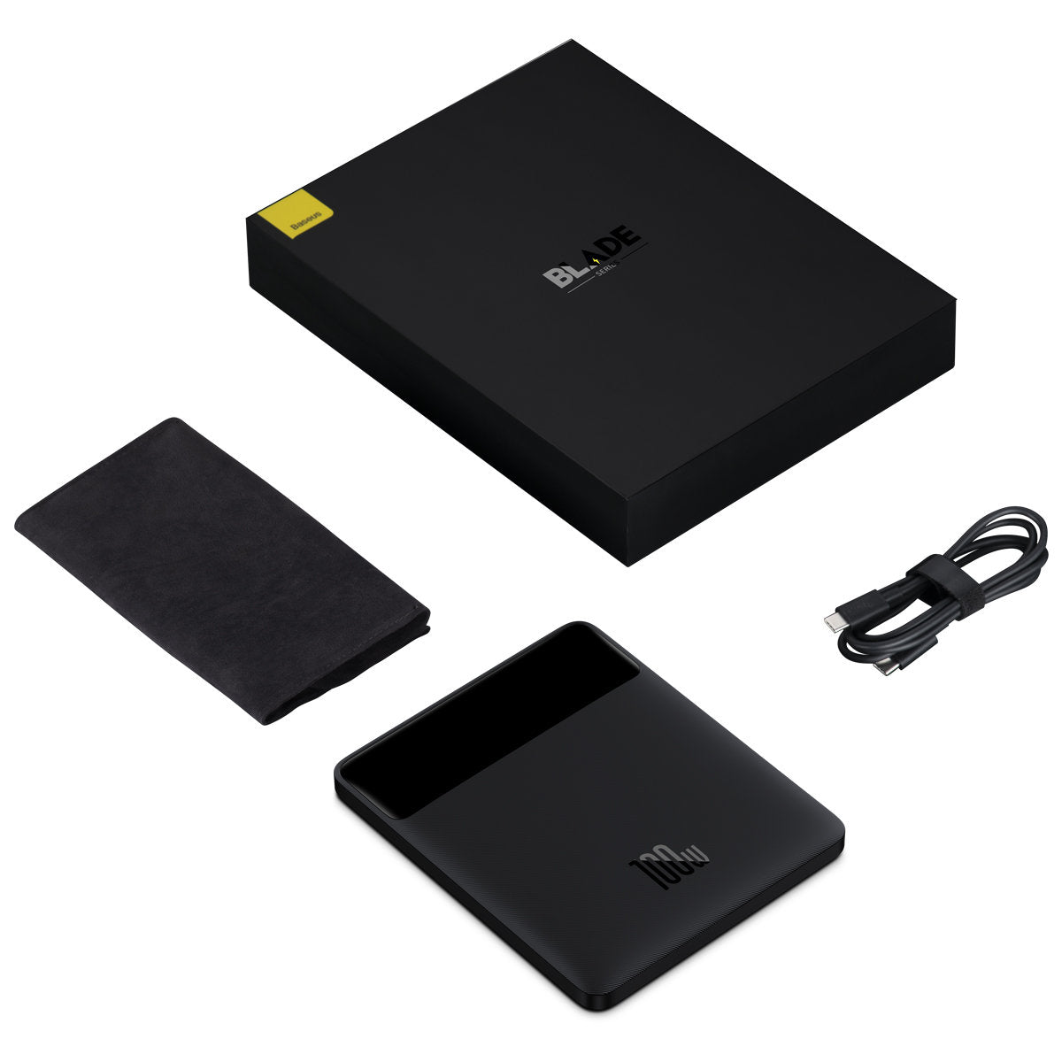 Externer Akku Baseus Blade Ultrathin, 20000mAh, 100W, QC + PD, 2 x USB-A - 2 x USB-C, Schwarz PPBL000201