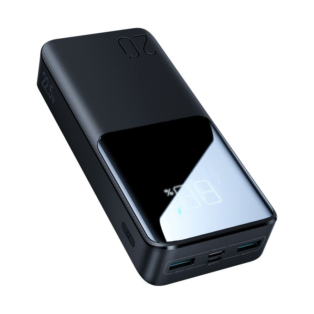 Batterie Externe Joyroom, 20000mAh, 22.5W, QC + PD, 1 x USB-C - 2 x USB-A, Noire JR-QP192