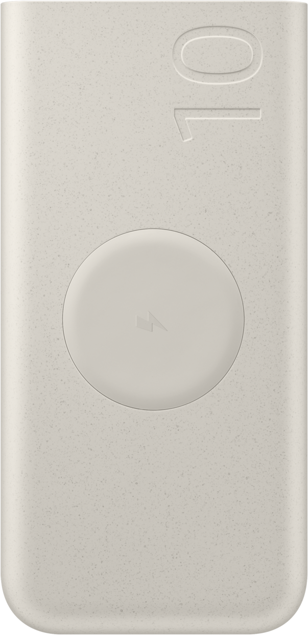 Samsung Draadloze Externe Batterij, 10000mAh, 25W, PD + FQI, 1 x QI - 2 x USB-C, Beige EB-U2510XUEGEU