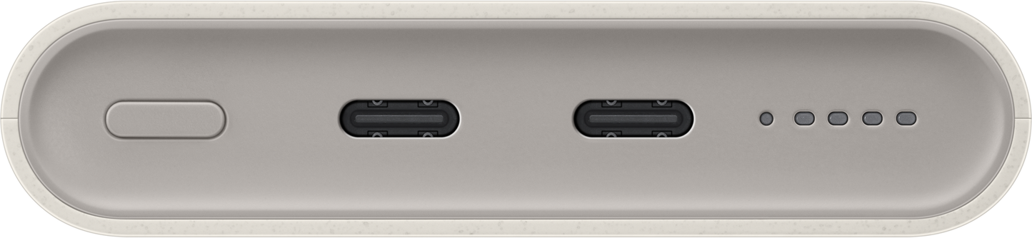 Samsung Draadloze Externe Batterij, 10000mAh, 25W, PD + FQI, 1 x QI - 2 x USB-C, Beige EB-U2510XUEGEU