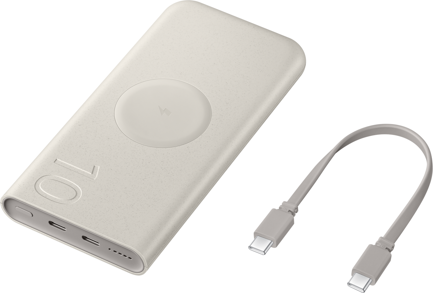 Samsung Draadloze Externe Batterij, 10000mAh, 25W, PD + FQI, 1 x QI - 2 x USB-C, Beige EB-U2510XUEGEU