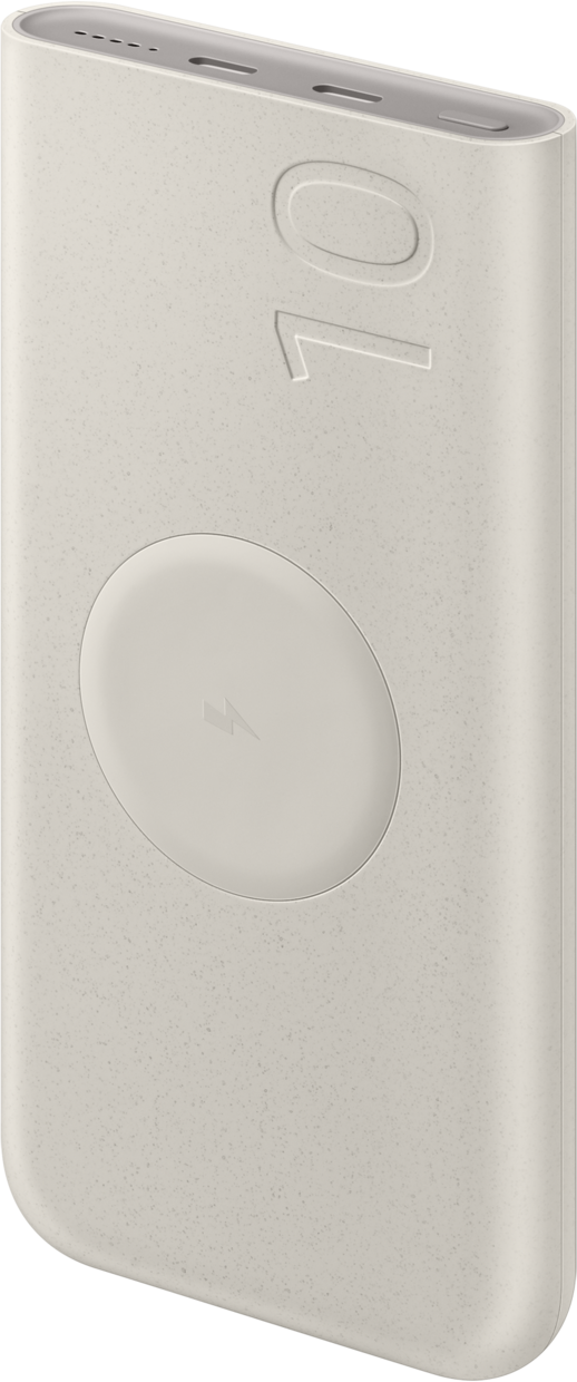 Samsung Draadloze Externe Batterij, 10000mAh, 25W, PD + FQI, 1 x QI - 2 x USB-C, Beige EB-U2510XUEGEU