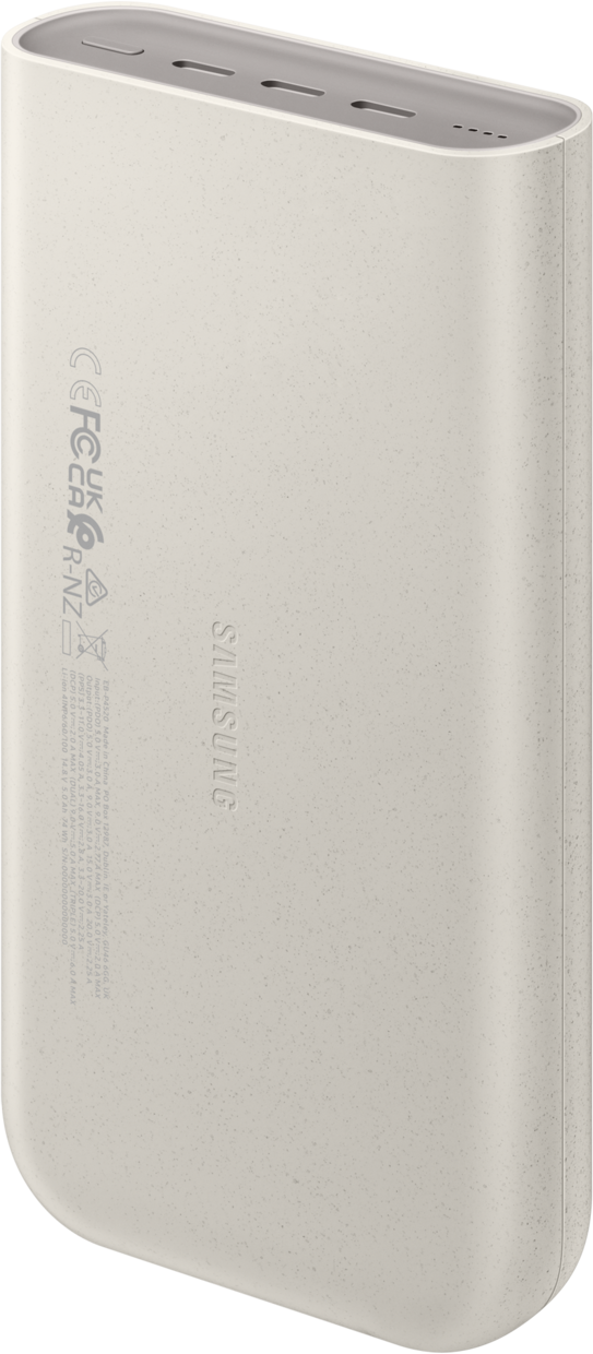 Samsung 20000mAh Powerbank 45W | PD + Super Fast Charging 2.0 | 3x USB-C | Beige