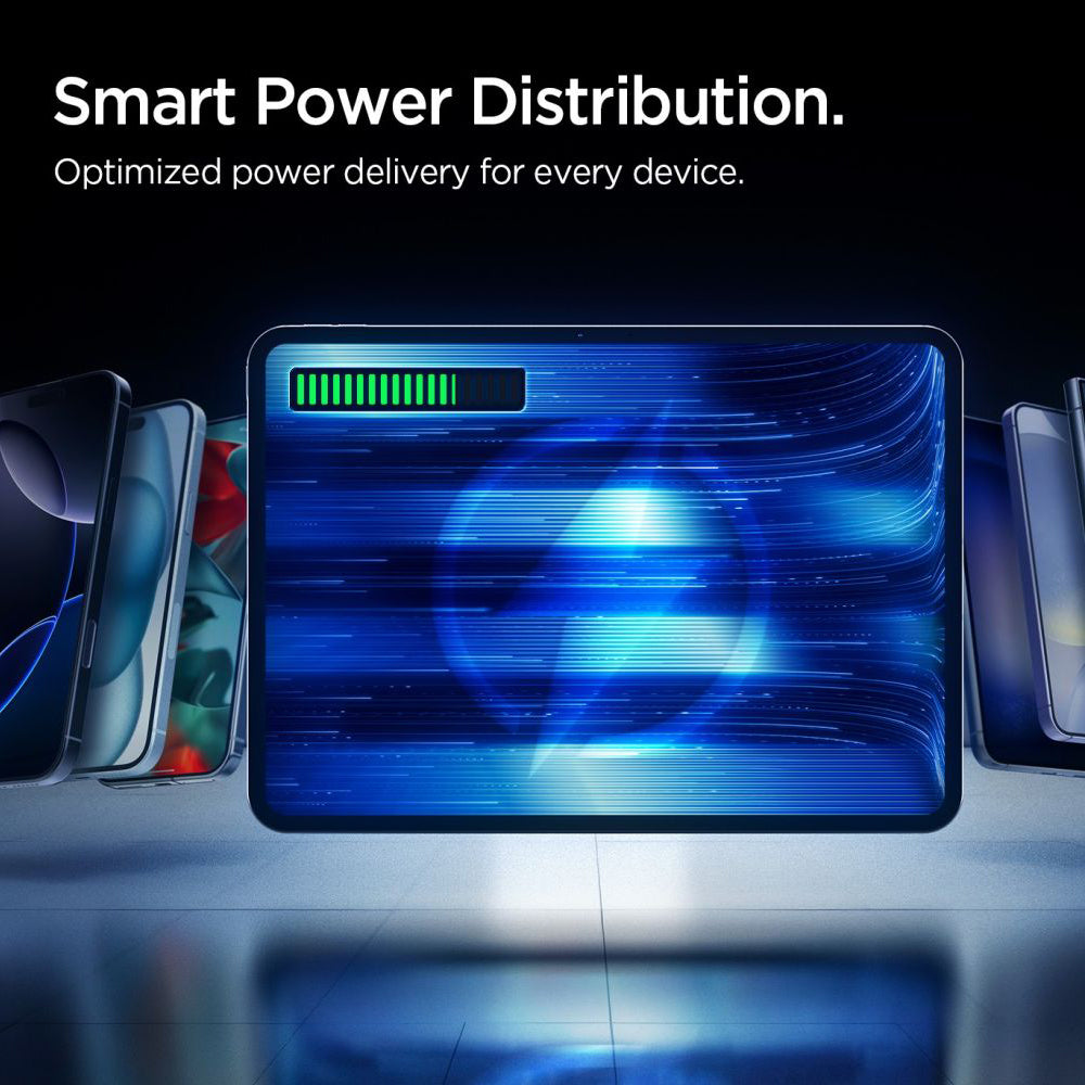 Externer Akku Spigen Essential, 10000mAh, 22.5W, QC + PD, 1 x USB-A - 2 x USB-C, Schwarz ABA09431