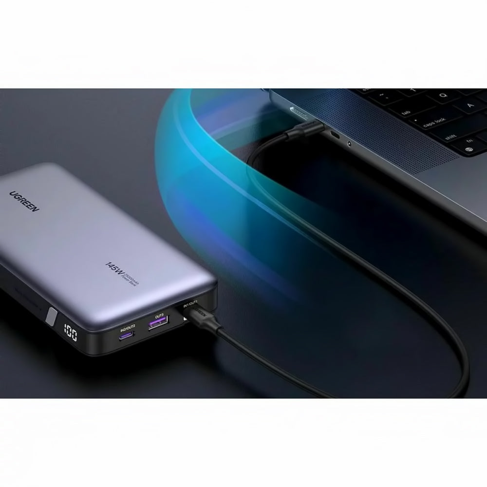 Externe Batterij UGREEN PB205, 25000mAh, 145W, QC + PD, 1 x USB-A - 2 x USB-C, Gri