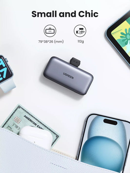 UGREEN PB503 Externer Akku, 5000mAh, 22.5W, PD, 1 x USB-C, Grau