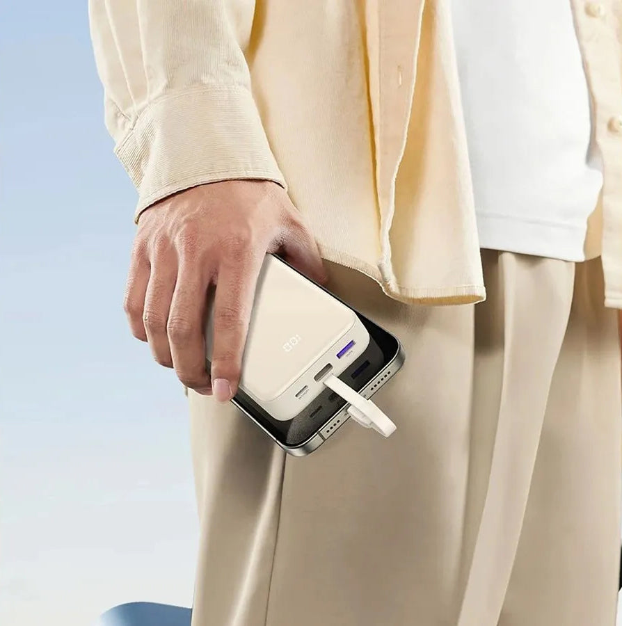 Externe Batterij UGREEN PB521, 20000mAh, 30W, QC + PD, 1 x USB-A - 2 x USB-C, Wit