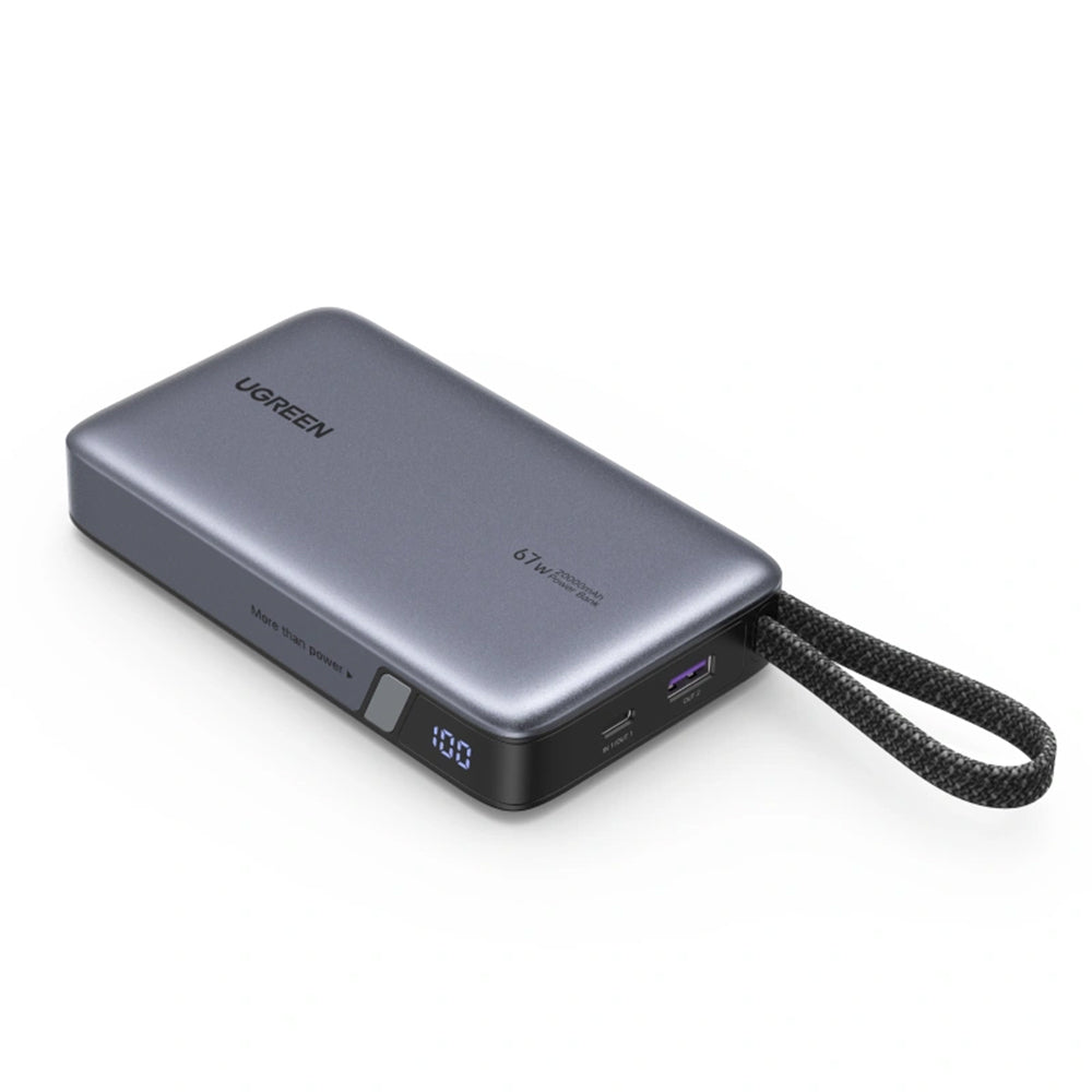 Batterie Externe UGREEN PB550, 20000mAh, 67W, QC + PD, 1 x USB-A - 2 x USB-C, Gris