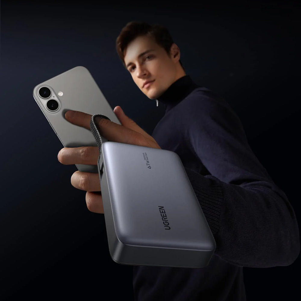 Batterie Externe UGREEN PB550, 20000mAh, 67W, QC + PD, 1 x USB-A - 2 x USB-C, Gris