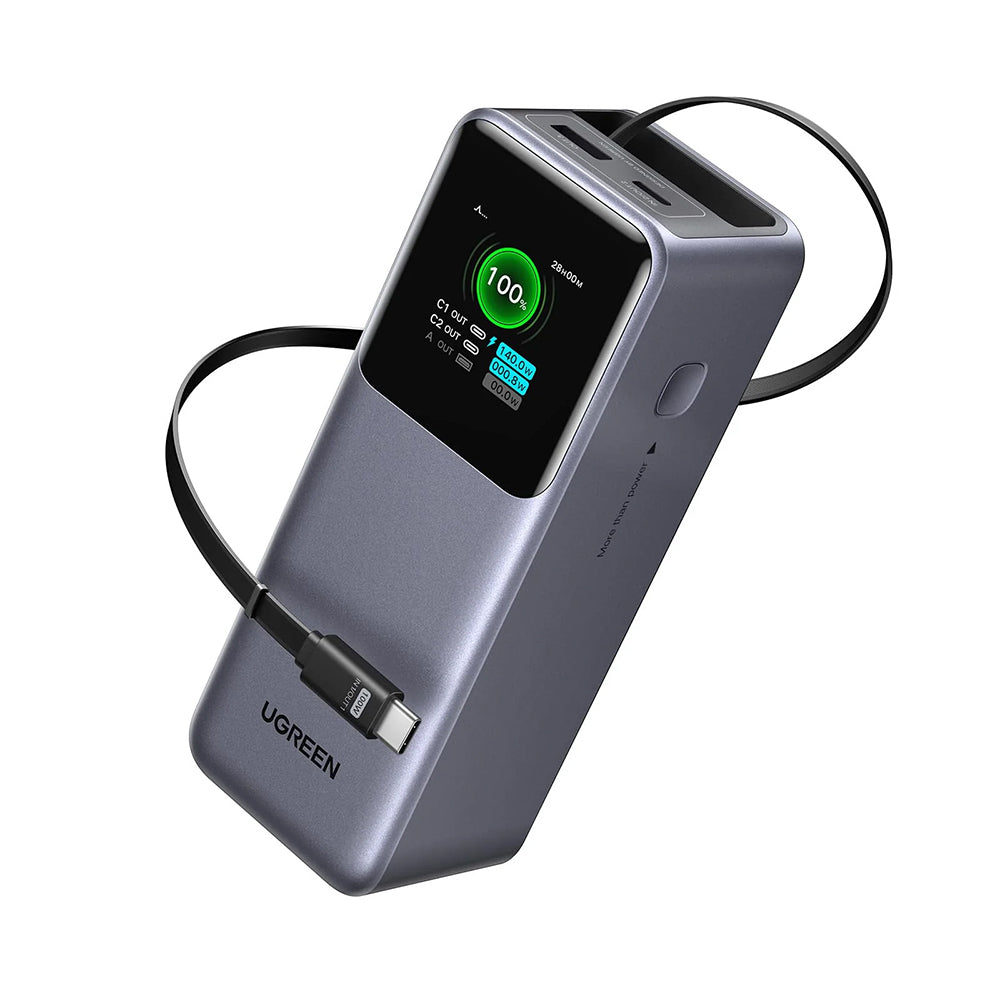 Batterie Externe UGREEN PB726 (55987B), 20000mAh, 165W, QC + PD, 1 x USB-A - 2 x USB-C, Gris