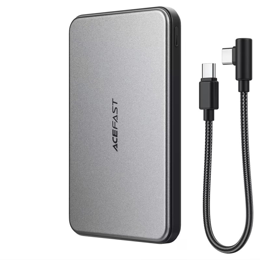 Batterie Externe Sans Fil Acefast M30, 5000mAh, 20W, PD + FQI, 1 x QI - 2 x USB-C, Noire