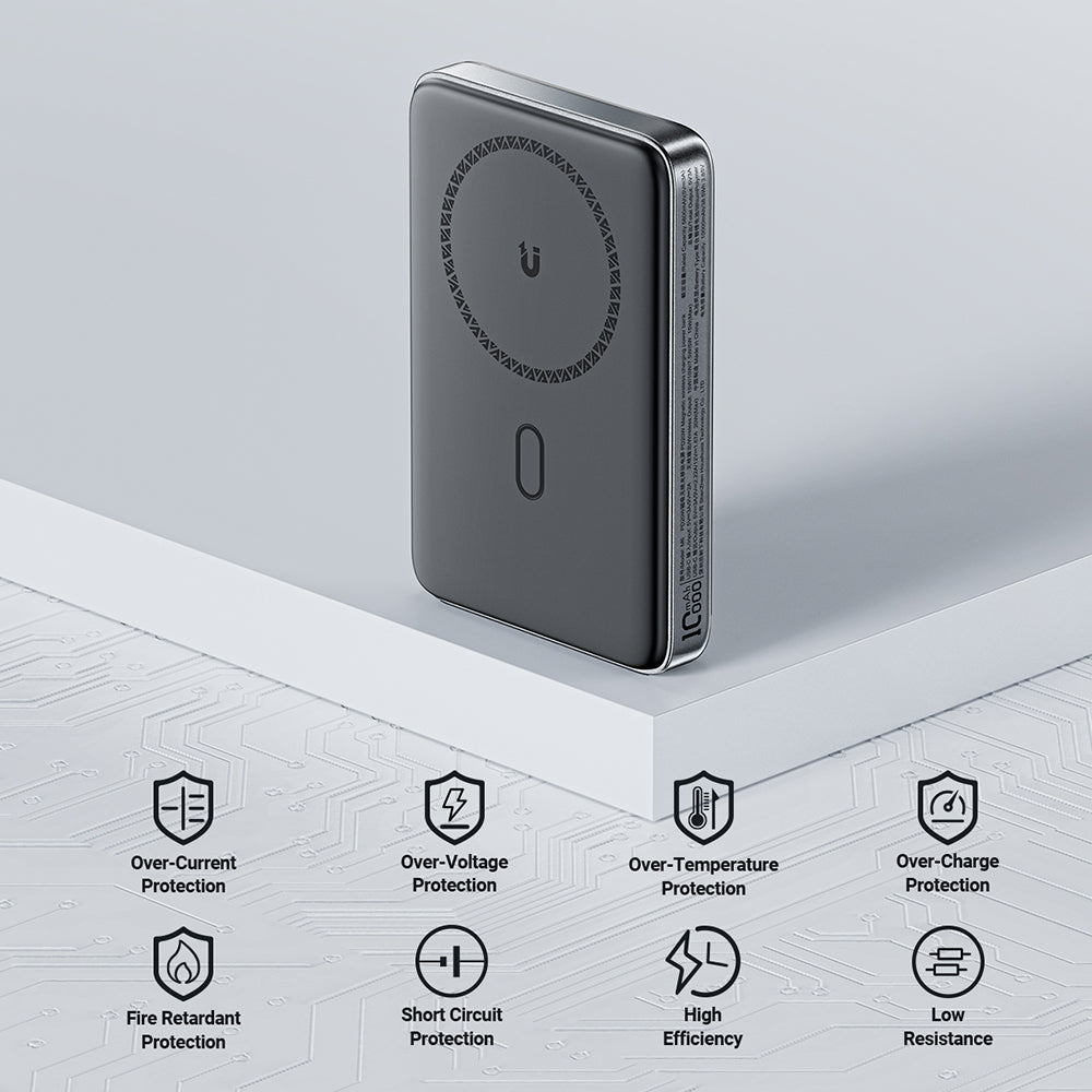 Batterie Externe Sans Fil Acefast M6, 10000mAh, 20W, PD + FQI, 1 x QI - 1 x USB-C, Noire