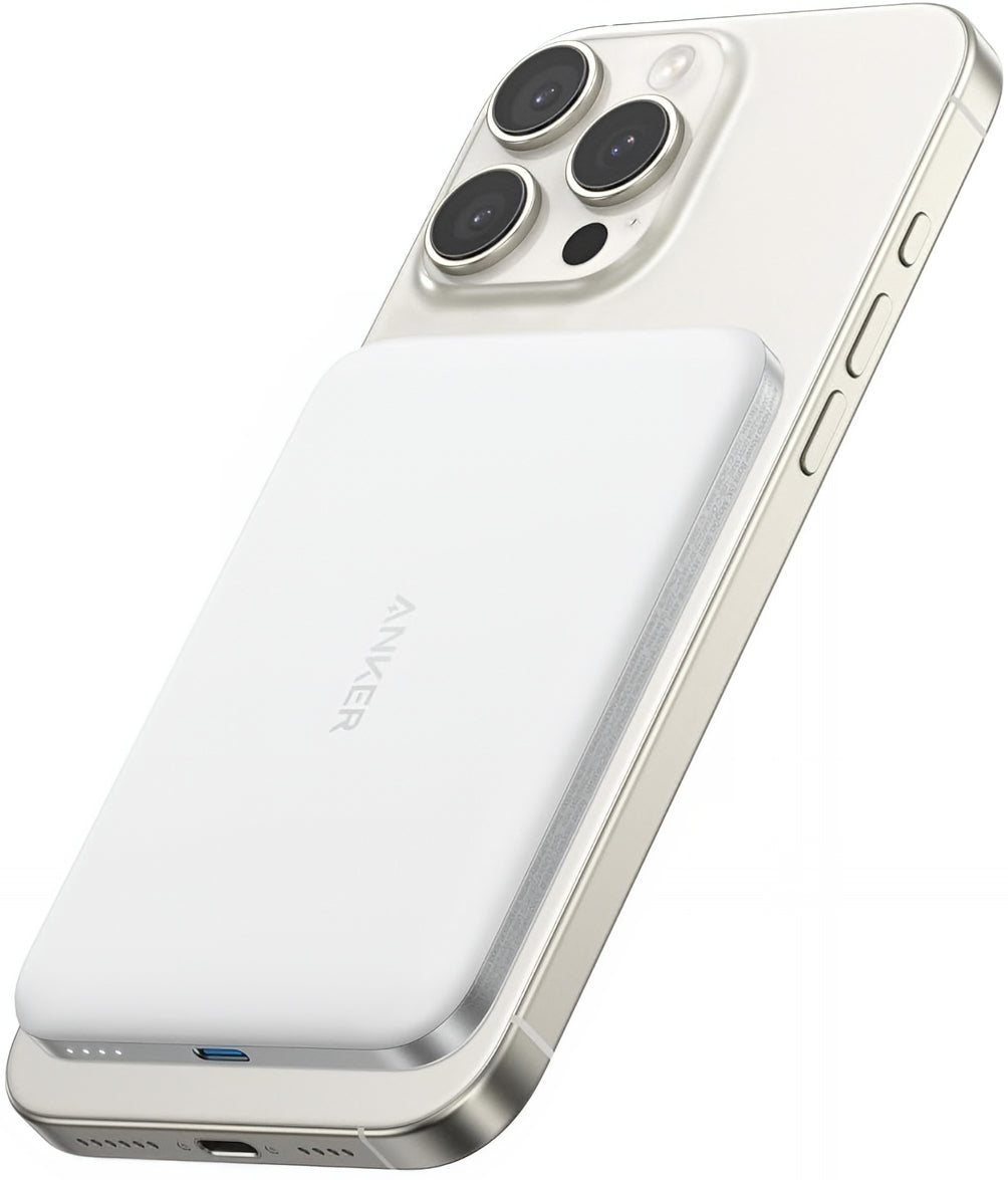 Batterie Externe Sans Fil Anker Nano, 5000mAh, 20W, PD + FQI, 1 x QI - 1 x USB-C, Blanche A1665H21