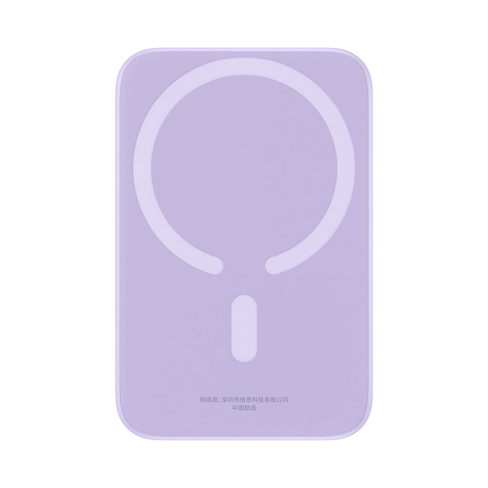 Batterie Externe Sans Fil Baseus Mini Air, 6000mAh, 20W, PD + FQI, 1 x QI - 1 x USB-C, Mauve P10059002513-00