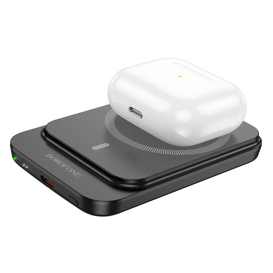 Externer Wireless-Akku Borofone BJ63 Nimble, 5000mAh, 20W, PD + FQI, 1 x QI - 1 x USB-C, Schwarz