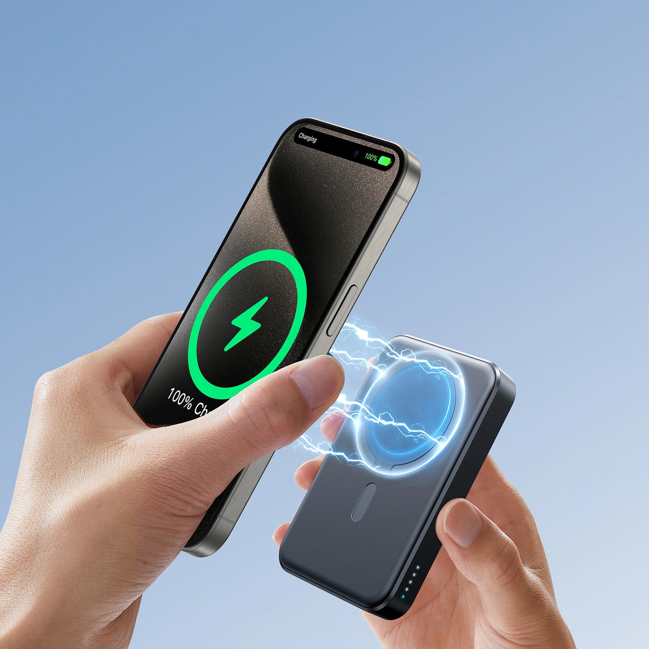 Draadloze Externe Batterij Joyroom JR-W020, 10000mAh, 20W, QC + PD + FQI, 1 x QI - 1 x USB-A - 1 x USB-C, Zwart