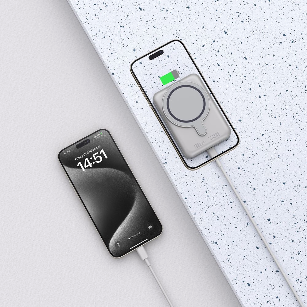 Wireless Powerbank Tech-Protect PB11 LifeMag, 10000mAh, 15W, PD + FQI, 1 x QI - 1 x USB-C, Grau, Neuversiegelt