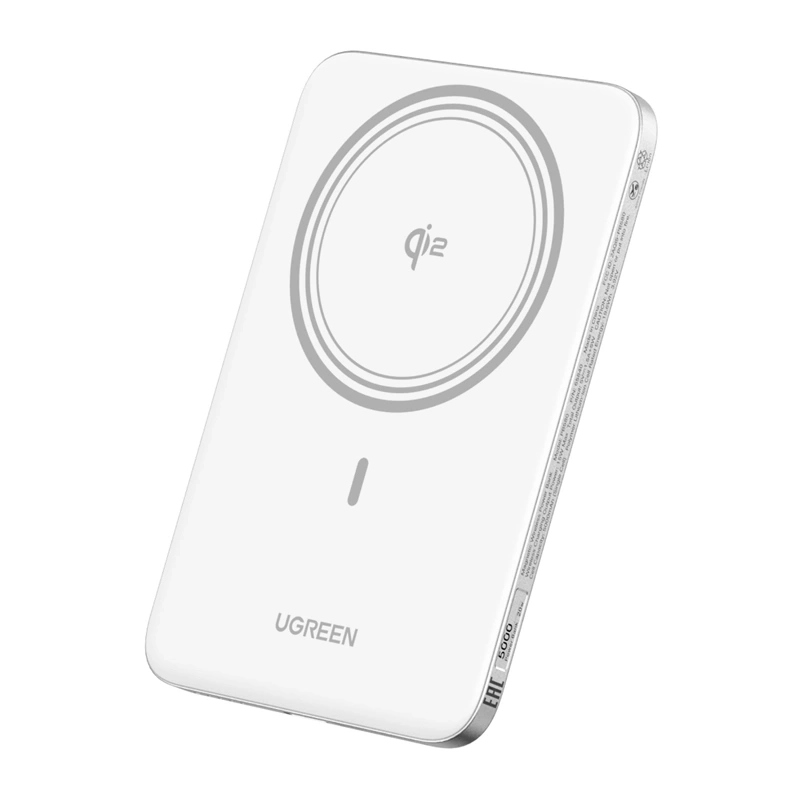 Batterie Externe Sans Fil UGREEN PB580 (95931B), 5000mAh, 20W, PD + FQI, 1 x QI - 1 x USB-C, Blanche