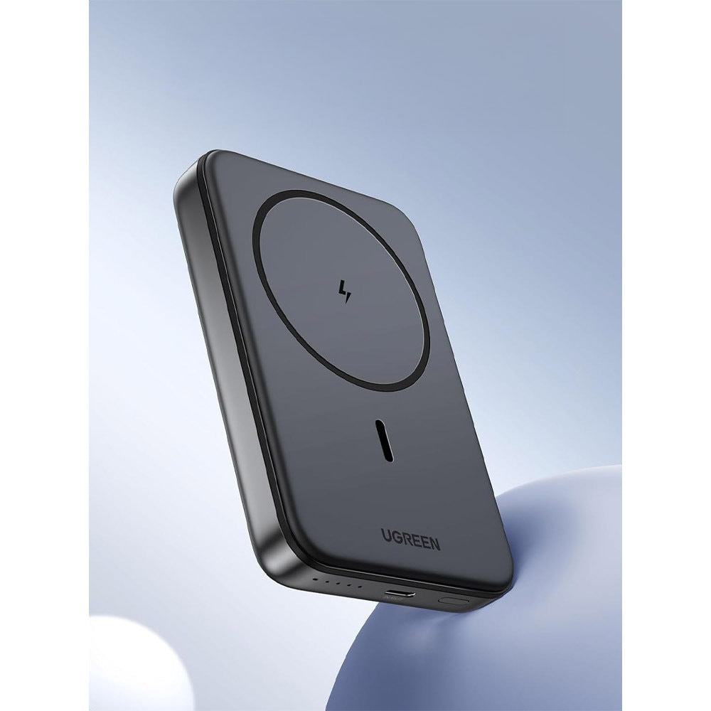 Draadloze Externe Batterij UGREEN PB561, 10000mAh, 20W, PD + FQI, 1 x QI - 1 x USB-C, Zwart