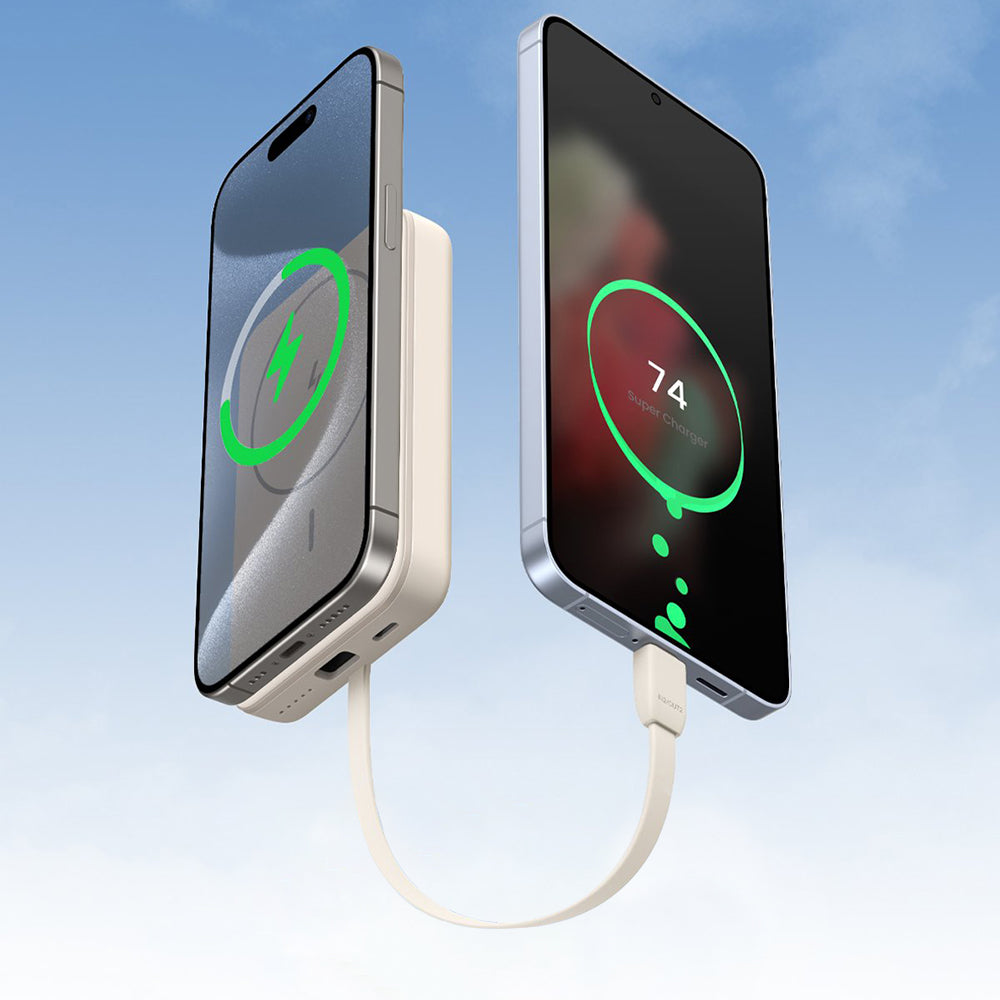 Batterie Externe Sans Fil UGREEN PB760, 10000mAh, 20W, PD + FQI, 1 x QI - 1 x USB-C, Beige