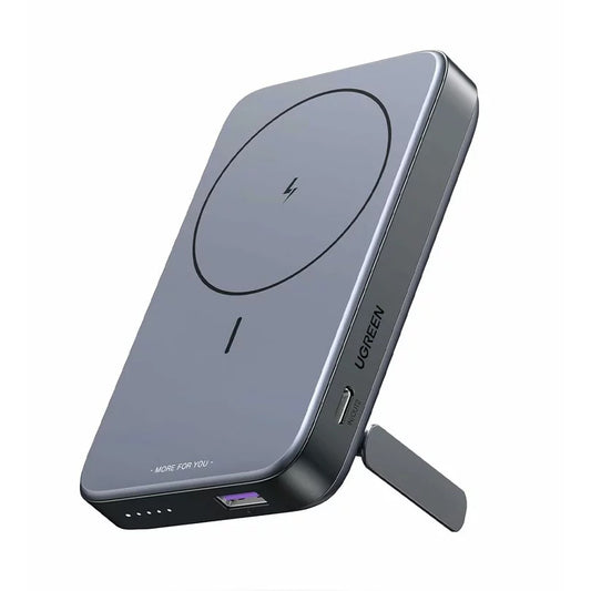 UGREEN PB206 Wireless External Battery, 10000mAh, 20W, QC + PD + FQI, 1 x QI - 1 x USB-A - 1 x USB-C, Grey