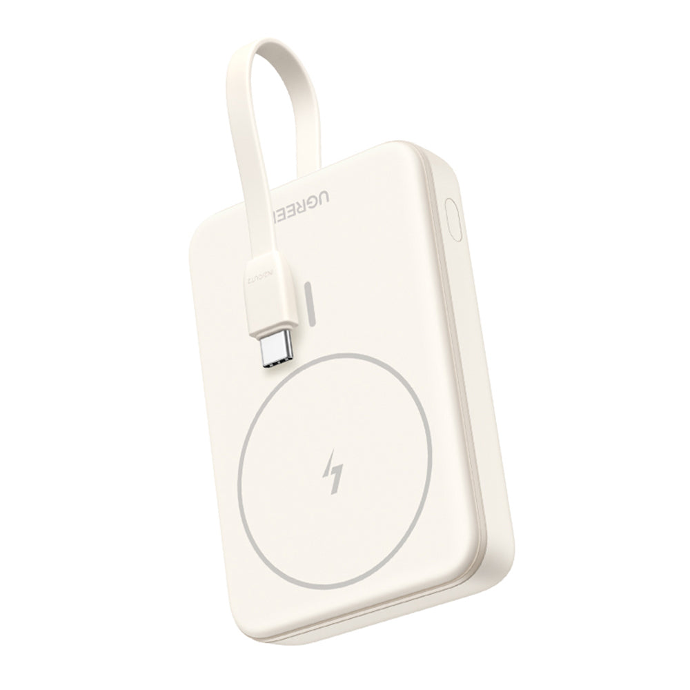 Batterie Externe Sans Fil UGREEN PB760, 10000mAh, 20W, PD + FQI, 1 x QI - 1 x USB-C, Beige
