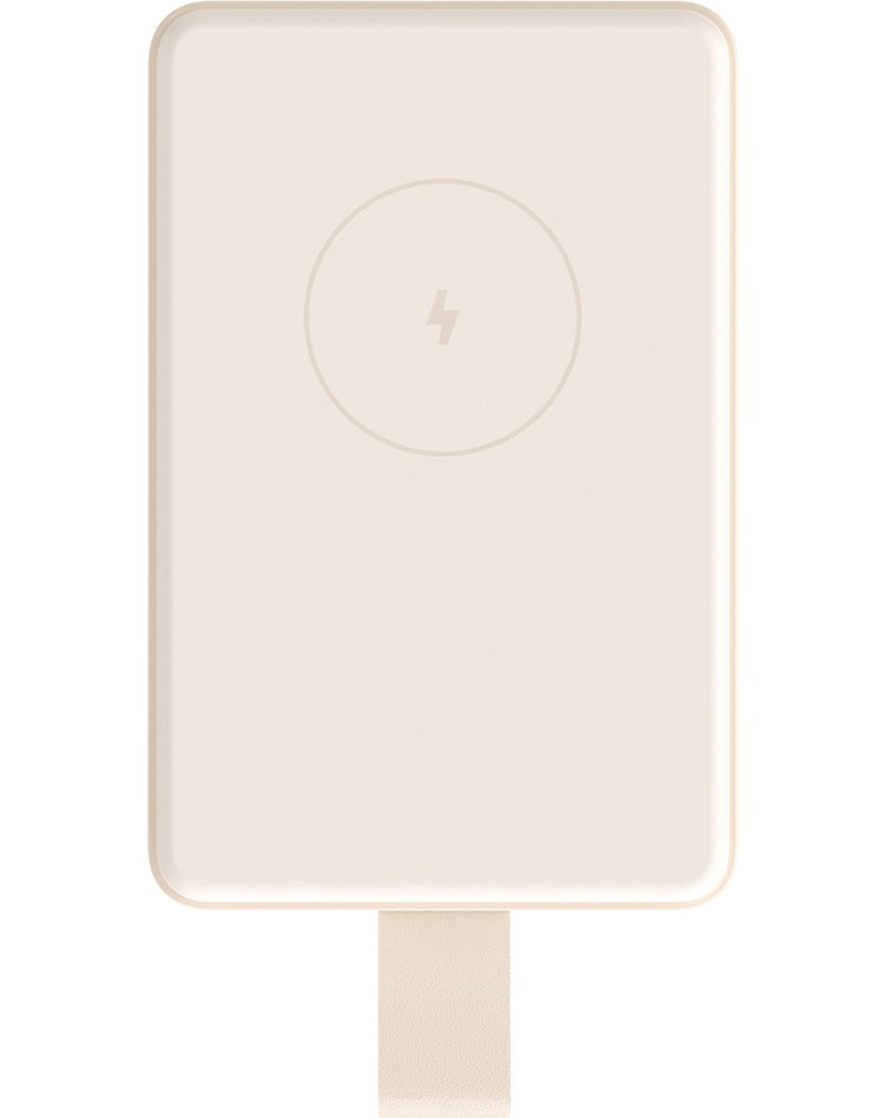Kabellose Externe Batterie Xiaomi Mi Magnetic, 6000mAh, 15W, PD + FQI, 1 x QI - 1 x USB-C, Beige BHR9074GL